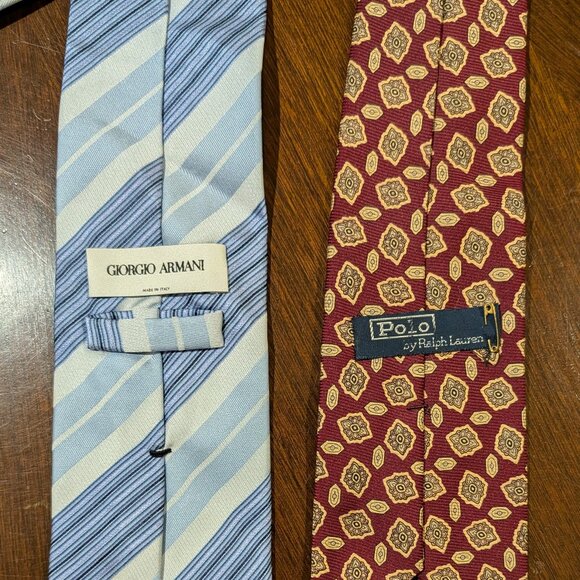 Current Giorgio Armani + Vintage Polo Ralph Lauren Men's 100% Silk Ties EUC - Picture 2 of 8